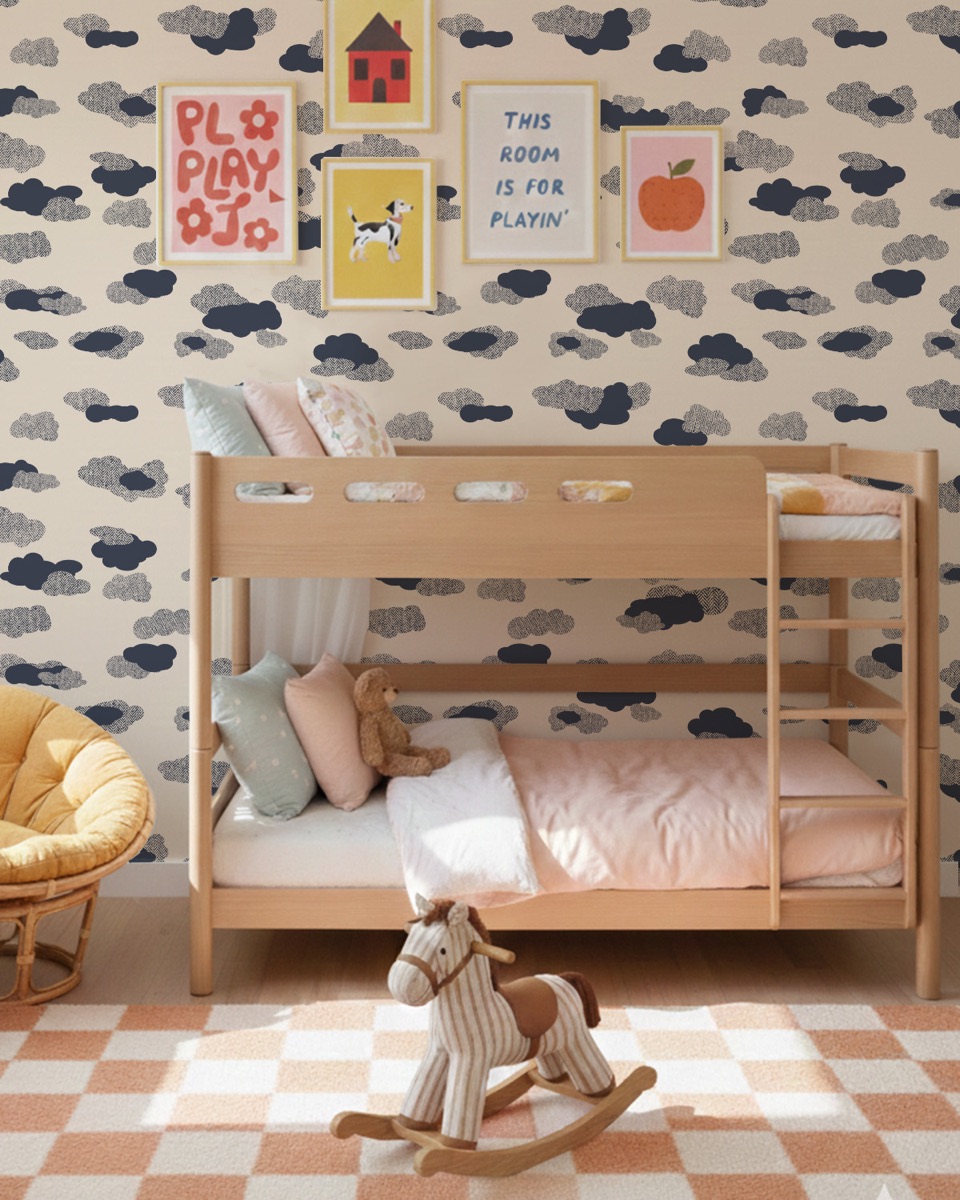 Cloud Wallpaper in a kids room