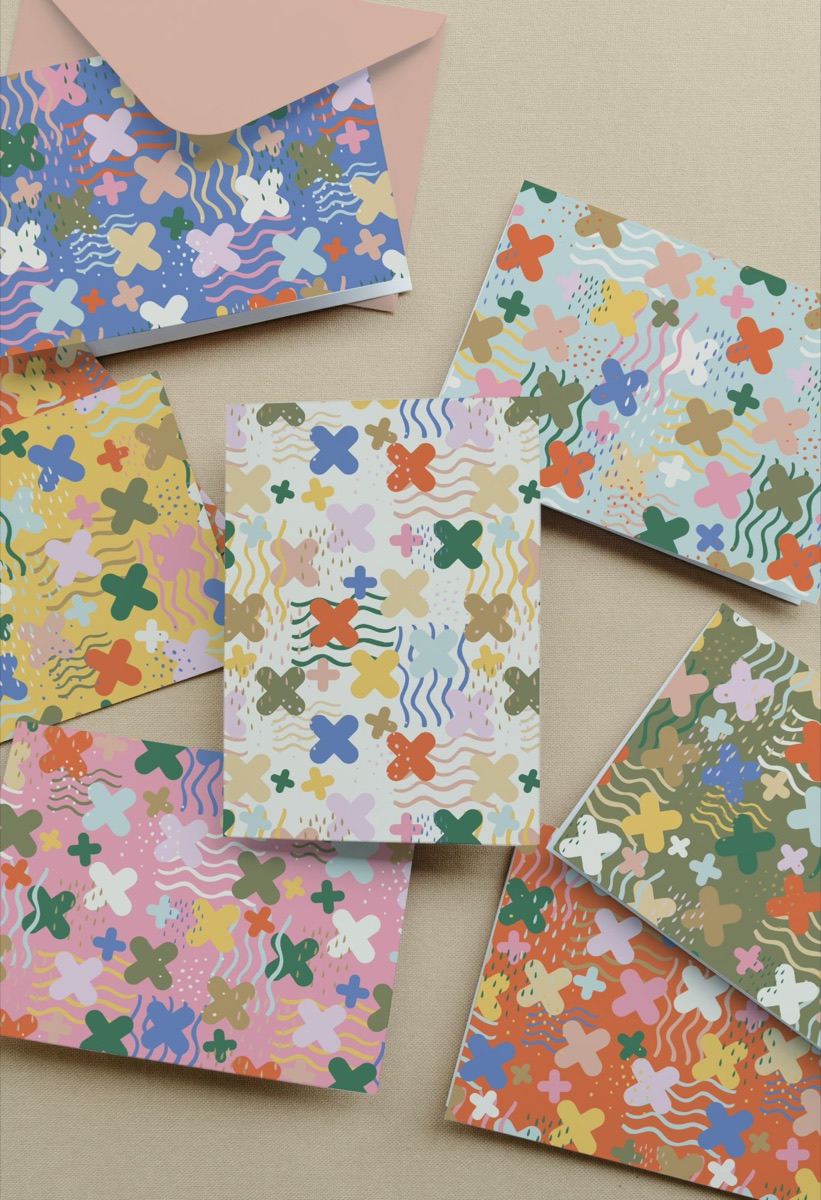 Cross Pattern Greeting Cards