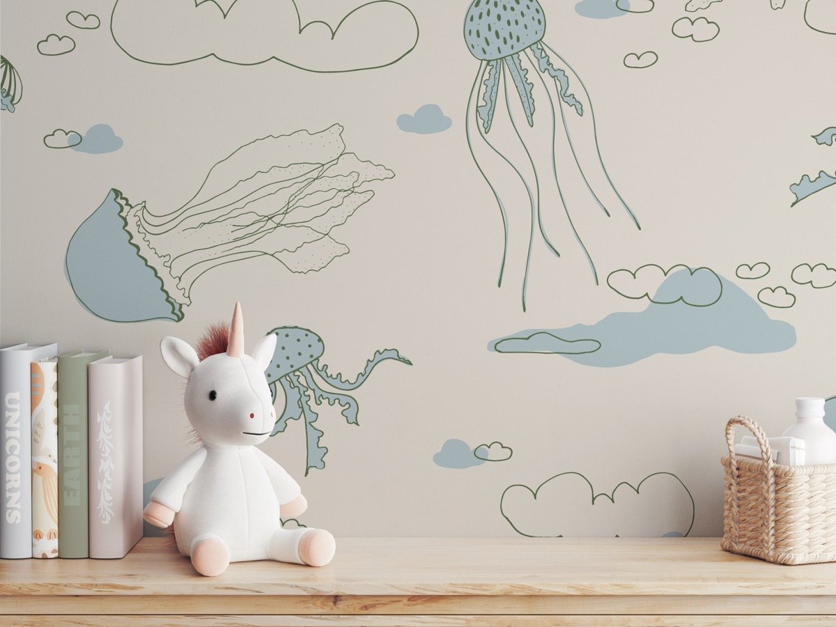 Jellyfish Wallpaper in a kids room