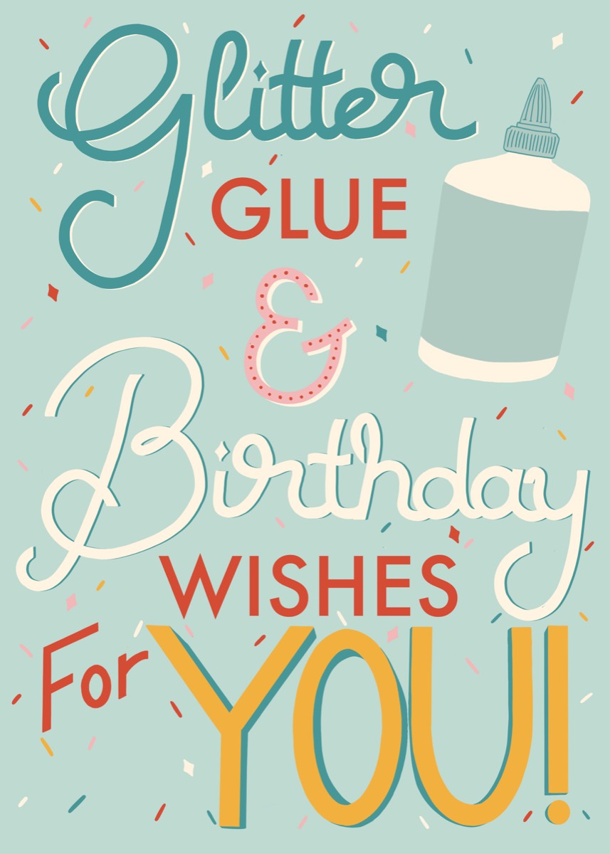 Birthday Card Glitter