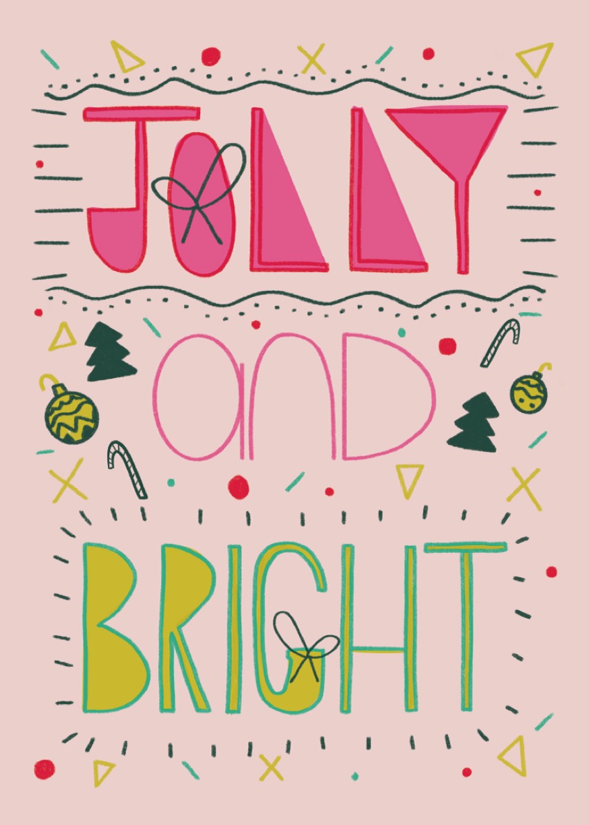 Pink Christmas Card