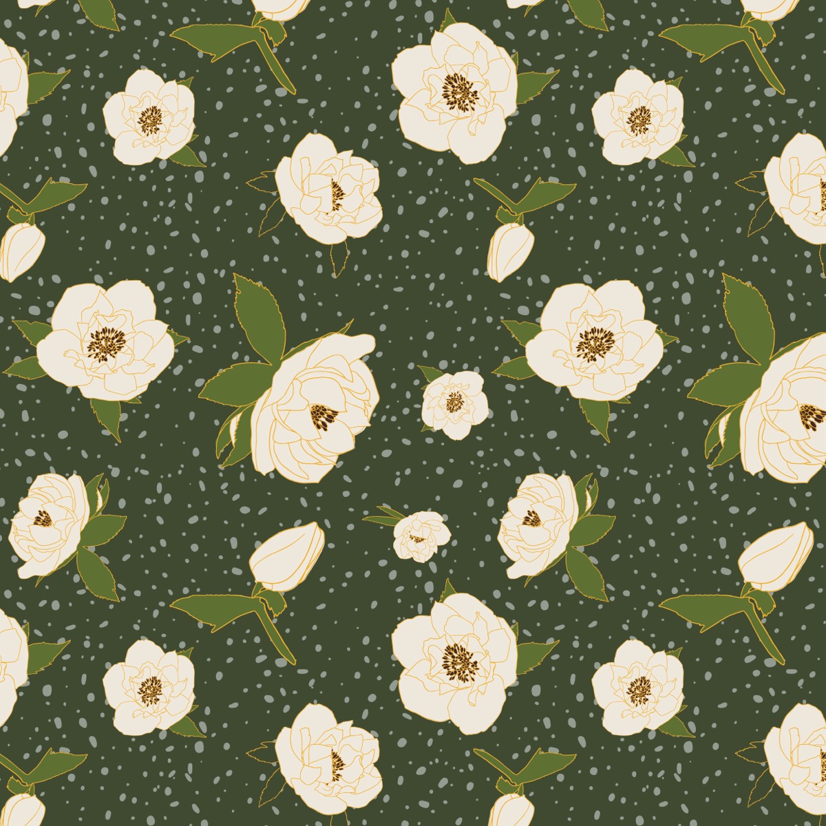 Green Flowers pattern